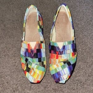 Toms multi colored slip on shoes